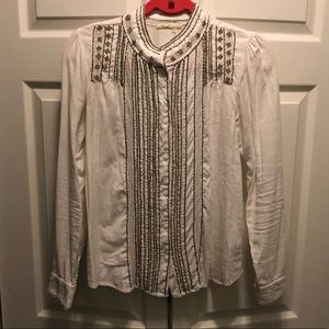 Anthropologie jeweled long sleeve top